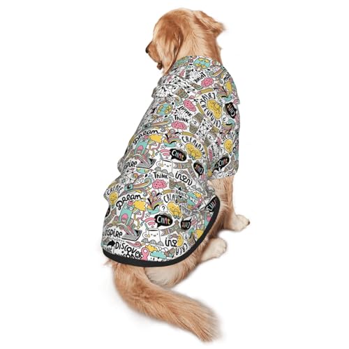 Comic Ar Print Hunde-Kapuzenpullover Haustier-Sweatshirt, warm, weich und atmungsaktiv, mit Kapuze für mittelgroße bis große Hunde, leicht zu tragen, für Winter und Herbst Comic Ar Print Hunde-Kapuzenpullover Haustier-Sweatshirt, warm, weich und atmungsaktiv, mit Kapuze für mittelgroße bis große Hunde, leicht zu tragen, für Winter und Herbst von LMNvbz