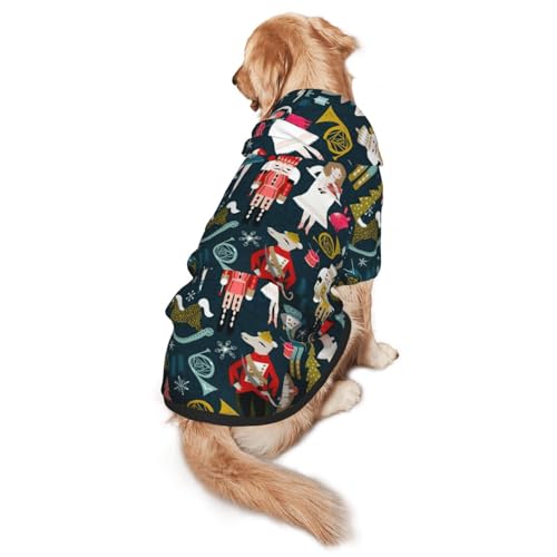 Damen-Kapuzenpullover mit Nussknacker-Ballett-Weihnachtsmotiv, warm, weich und atmungsaktiv, mit Kapuze für mittelgroße bis große Hunde, leicht zu tragen, für Winter und Herbst Damen-Kapuzenpullover mit Nussknacker-Ballett-Weihnachtsmotiv, warm, weich und atmungsaktiv, mit Kapuze für mittelgroße bis große Hunde, leicht zu tragen, für Winter und Herbst von LMNvbz
