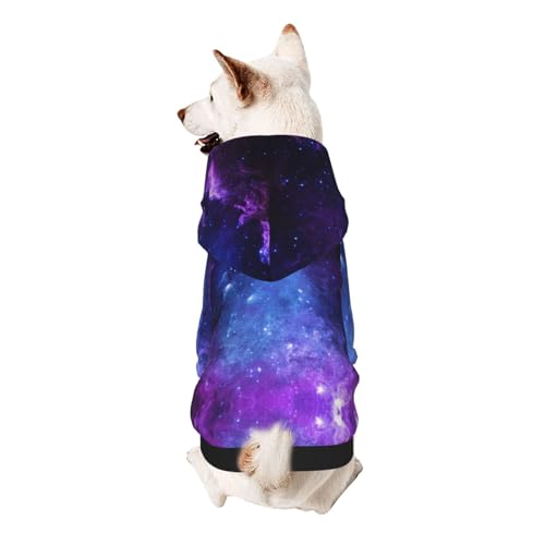 Galaxy Print Dog Hoodie Sweatshirt für kleine Hunde, warm, weich und atmungsaktiv, Haustierkleidung, leicht zu tragen, Pullover für Winter und Herbst, warm von LMNvbz