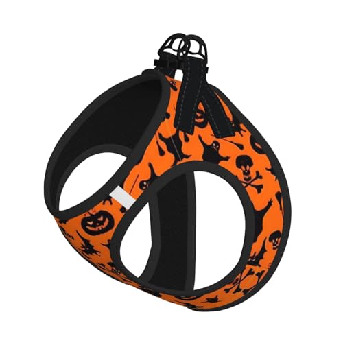 Halloween Bedrucktes verstellbares Geschirr für Katzen und Hunde, weiche, atmungsaktive Kätzchen-Welpen-Netzweste mit reflektierendem Design, ausbruchsichere Leine für kleine Haustiere Halloween Bedrucktes verstellbares Geschirr für Katzen und Hunde, weiche, atmungsaktive Kätzchen-Welpen-Netzweste mit reflektierendem Design, ausbruchsichere Leine für kleine Haustiere von LMNvbz