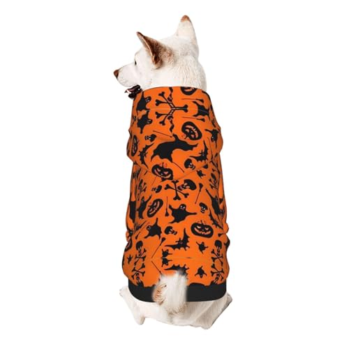 Halloween-Hunde-Kapuzenpullover für kleine Hunde, warm, weich und atmungsaktiv, leicht zu tragen, für Winter und Herbst, warm von LMNvbz