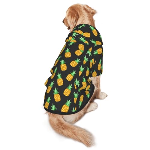 Hunde-Kapuzenpullover mit Ananas-Aufdruck, warm, weich und atmungsaktiv, für mittelgroße bis große Hunde, leicht zu tragen, für Winter und Herbst Hunde-Kapuzenpullover mit Ananas-Aufdruck, warm, weich und atmungsaktiv, für mittelgroße bis große Hunde, leicht zu tragen, für Winter und Herbst von LMNvbz