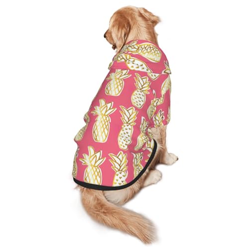 Hunde-Kapuzenpullover mit Ananas-Aufdruck, warm, weich und atmungsaktiv, für mittelgroße bis große Hunde, leicht zu tragen, für Winter und Herbst von LMNvbz