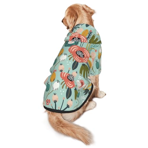 Hunde-Kapuzenpullover mit Blumendruck, warm, weich und atmungsaktiv, für mittelgroße bis große Hunde, leicht zu tragen, für Winter und Herbst Hunde-Kapuzenpullover mit Blumendruck, warm, weich und atmungsaktiv, für mittelgroße bis große Hunde, leicht zu tragen, für Winter und Herbst von LMNvbz