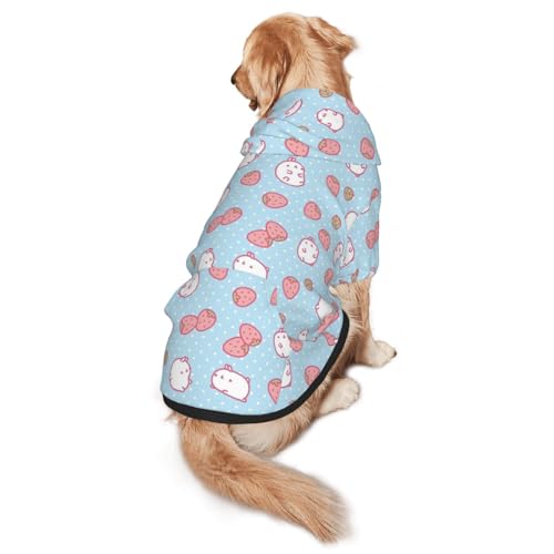 Hunde-Kapuzenpullover mit Cartoon-Figur, Erdbeer-Druck, warm, weich und atmungsaktiv, für mittelgroße bis große Hunde, leicht zu tragen, für Winter und Herbst Hunde-Kapuzenpullover mit Cartoon-Figur, Erdbeer-Druck, warm, weich und atmungsaktiv, für mittelgroße bis große Hunde, leicht zu tragen, für Winter und Herbst von LMNvbz