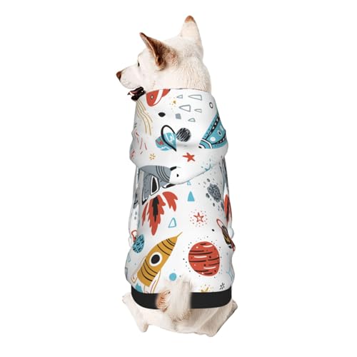 Hunde-Kapuzenpullover mit Cartoon-Raketen-Druck, für kleine Hunde, warm, weich und atmungsaktiv, leicht zu tragen, für Winter und Herbst, warm Hunde-Kapuzenpullover mit Cartoon-Raketen-Druck, für kleine Hunde, warm, weich und atmungsaktiv, leicht zu tragen, für Winter und Herbst, warm von LMNvbz