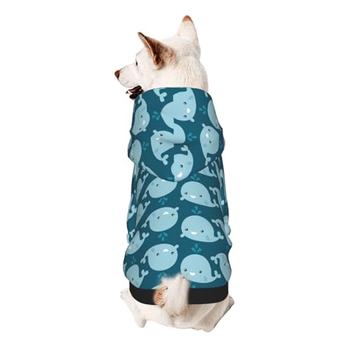 Hunde-Kapuzenpullover mit Cartoon-Wal-Motiv, für kleine Hunde, warm, weich und atmungsaktiv, leicht zu tragen, für Winter und Herbst, warm Hunde-Kapuzenpullover mit Cartoon-Wal-Motiv, für kleine Hunde, warm, weich und atmungsaktiv, leicht zu tragen, für Winter und Herbst, warm von LMNvbz