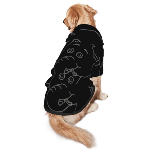 Hunde-Kapuzenpullover mit Elefanten-Aufdruck, warm, weich und atmungsaktiv, mit Kapuze für mittelgroße bis große Hunde, leicht zu tragen, für Winter und Herbst, Weiß von LMNvbz