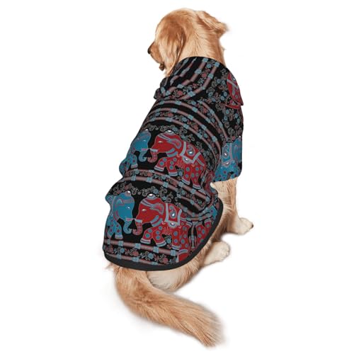 Hunde-Kapuzenpullover mit Elefantenmuster, warm, weich und atmungsaktiv, für mittelgroße bis große Hunde, leicht zu tragen, für Winter und Herbst, Violett Hunde-Kapuzenpullover mit Elefantenmuster, warm, weich und atmungsaktiv, für mittelgroße bis große Hunde, leicht zu tragen, für Winter und Herbst, Violett von LMNvbz