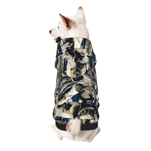 Hunde-Kapuzenpullover mit Fischmuster für kleine Hunde, warm, weich und atmungsaktiv, leicht zu tragen, für Winter und Herbst, warm Hunde-Kapuzenpullover mit Fischmuster für kleine Hunde, warm, weich und atmungsaktiv, leicht zu tragen, für Winter und Herbst, warm von LMNvbz