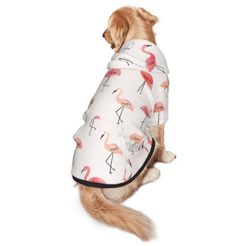 Hunde-Kapuzenpullover mit Flamingo-Aufdruck, warm, weich und atmungsaktiv, für mittelgroße bis große Hunde, leicht zu tragen, für Winter und Herbst Hunde-Kapuzenpullover mit Flamingo-Aufdruck, warm, weich und atmungsaktiv, für mittelgroße bis große Hunde, leicht zu tragen, für Winter und Herbst von LMNvbz