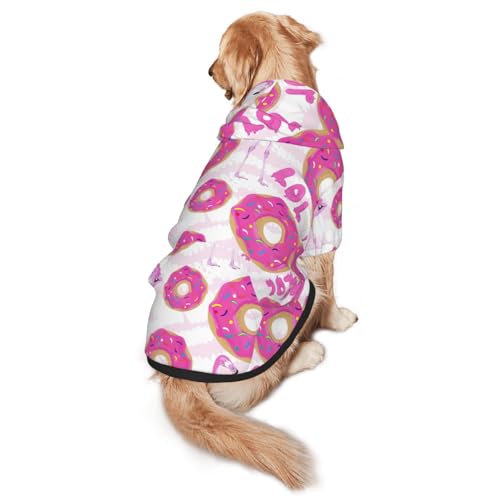 Hunde-Kapuzenpullover mit Flamingo- und Donuts-Aufdruck, warm, weich und atmungsaktiv, für mittelgroße bis große Hunde, leicht zu tragen, für Winter und Herbst Hunde-Kapuzenpullover mit Flamingo- und Donuts-Aufdruck, warm, weich und atmungsaktiv, für mittelgroße bis große Hunde, leicht zu tragen, für Winter und Herbst von LMNvbz
