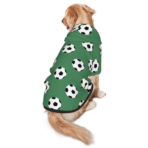 Hunde-Kapuzenpullover mit Fußballdruck, warm, weich und atmungsaktiv, für mittelgroße bis große Hunde, leicht zu tragen, für Winter und Herbst Hunde-Kapuzenpullover mit Fußballdruck, warm, weich und atmungsaktiv, für mittelgroße bis große Hunde, leicht zu tragen, für Winter und Herbst von LMNvbz