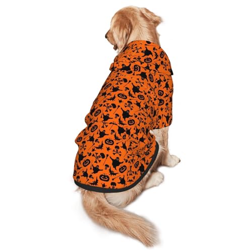 Hunde-Kapuzenpullover mit Halloween-Aufdruck, warm, weich und atmungsaktiv, mit Kapuze für mittelgroße bis große Hunde, leicht zu tragen, für Winter und Herbst Hunde-Kapuzenpullover mit Halloween-Aufdruck, warm, weich und atmungsaktiv, mit Kapuze für mittelgroße bis große Hunde, leicht zu tragen, für Winter und Herbst von LMNvbz