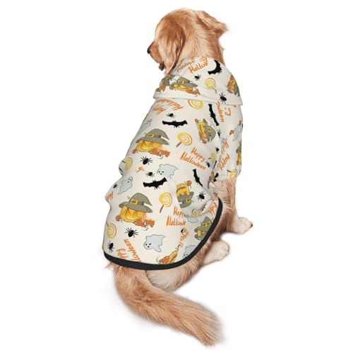 Hunde-Kapuzenpullover mit Halloween-Kürbis- und Eulen-Druck, warm, weich und atmungsaktiv, für mittelgroße bis große Hunde, leicht zu tragen, für Winter und Herbst Hunde-Kapuzenpullover mit Halloween-Kürbis- und Eulen-Druck, warm, weich und atmungsaktiv, für mittelgroße bis große Hunde, leicht zu tragen, für Winter und Herbst von LMNvbz