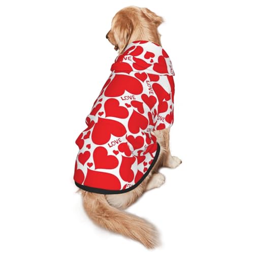 Hunde-Kapuzenpullover mit Herzmuster, warm, weich und atmungsaktiv, für mittelgroße bis große Hunde, leicht zu tragen, für Winter und Herbst Hunde-Kapuzenpullover mit Herzmuster, warm, weich und atmungsaktiv, für mittelgroße bis große Hunde, leicht zu tragen, für Winter und Herbst von LMNvbz