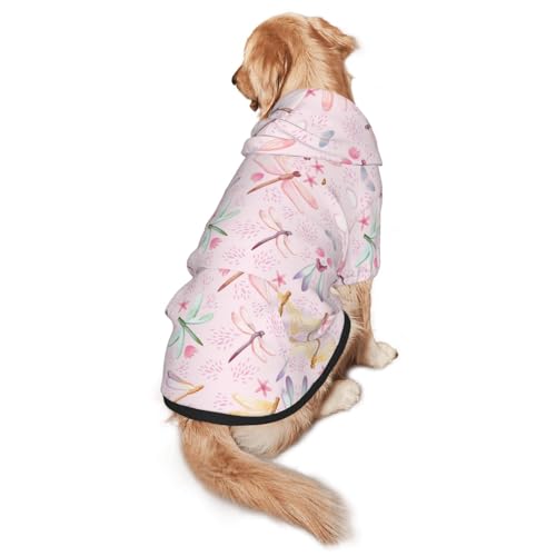 Hunde-Kapuzenpullover mit Libellen-Druck, warm, weich und atmungsaktiv, für mittelgroße bis große Hunde, leicht zu tragen, für Winter und Herbst Hunde-Kapuzenpullover mit Libellen-Druck, warm, weich und atmungsaktiv, für mittelgroße bis große Hunde, leicht zu tragen, für Winter und Herbst von LMNvbz