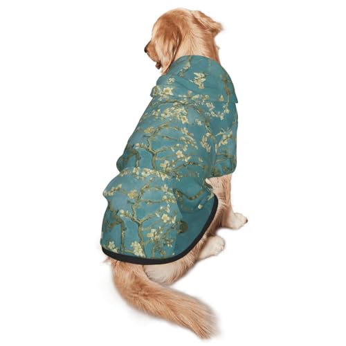 Hunde-Kapuzenpullover mit Mandelblüten-Aufdruck, warm, weich und atmungsaktiv, für mittelgroße bis große Hunde, leicht zu tragen, für Winter und Herbst Hunde-Kapuzenpullover mit Mandelblüten-Aufdruck, warm, weich und atmungsaktiv, für mittelgroße bis große Hunde, leicht zu tragen, für Winter und Herbst von LMNvbz