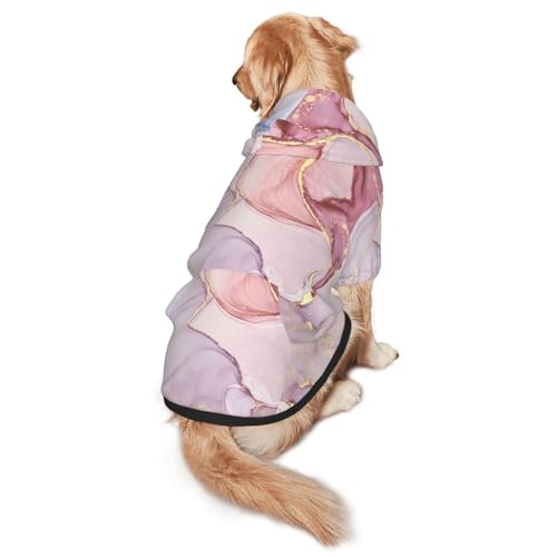 Hunde-Kapuzenpullover mit Marmor-Aufdruck, warm, weich und atmungsaktiv, für mittelgroße bis große Hunde, leicht zu tragen, für Winter und Herbst, Violett und Gold Hunde-Kapuzenpullover mit Marmor-Aufdruck, warm, weich und atmungsaktiv, für mittelgroße bis große Hunde, leicht zu tragen, für Winter und Herbst, Violett und Gold von LMNvbz