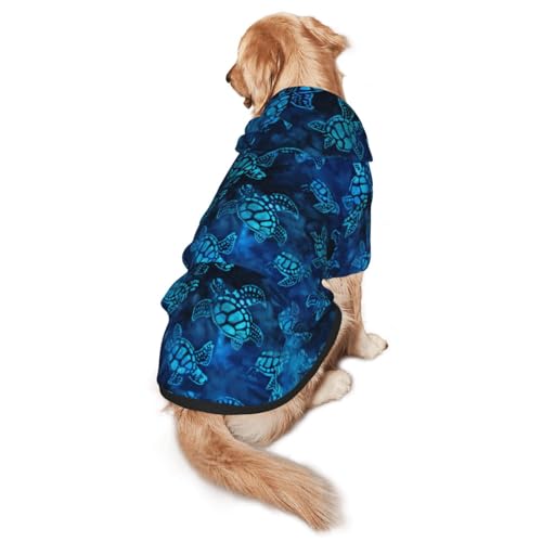Hunde-Kapuzenpullover mit Meeresschildkrötenmuster, warm, weich und atmungsaktiv, für mittelgroße bis große Hunde, leicht zu tragen, für Winter und Herbst von LMNvbz