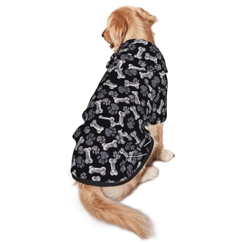 Hunde-Kapuzenpullover mit Pfotenabdruck, warm, weich und atmungsaktiv, mit Kapuze für mittelgroße bis große Hunde, leicht zu tragen, für Winter und Herbst Hunde-Kapuzenpullover mit Pfotenabdruck, warm, weich und atmungsaktiv, mit Kapuze für mittelgroße bis große Hunde, leicht zu tragen, für Winter und Herbst von LMNvbz