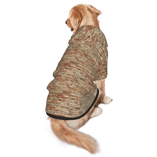 Hunde-Kapuzenpullover mit Ziegelwanddruck, warm, weich und atmungsaktiv, mit Kapuze für mittelgroße bis große Hunde, leicht zu tragen, für Winter und Herbst Hunde-Kapuzenpullover mit Ziegelwanddruck, warm, weich und atmungsaktiv, mit Kapuze für mittelgroße bis große Hunde, leicht zu tragen, für Winter und Herbst von LMNvbz