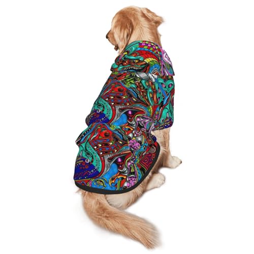 Hunde-Kapuzenpullover mit abstraktem Monsterdruck, warm, weich und atmungsaktiv, für mittelgroße bis große Hunde, leicht zu tragen, für Winter und Herbst Hunde-Kapuzenpullover mit abstraktem Monsterdruck, warm, weich und atmungsaktiv, für mittelgroße bis große Hunde, leicht zu tragen, für Winter und Herbst von LMNvbz