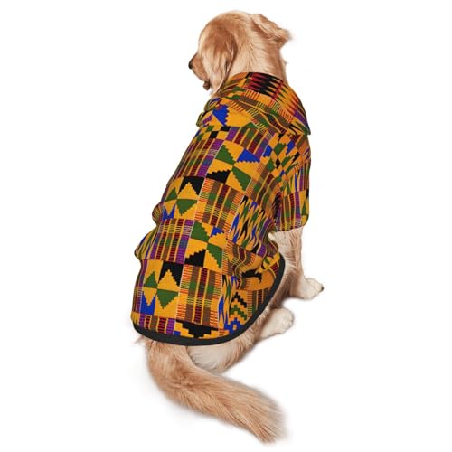 Hunde-Kapuzenpullover mit afrikanischem Webdruck, warm, weich und atmungsaktiv, mit Kapuze für mittelgroße bis große Hunde, leicht zu tragen, für Winter und Herbst von LMNvbz