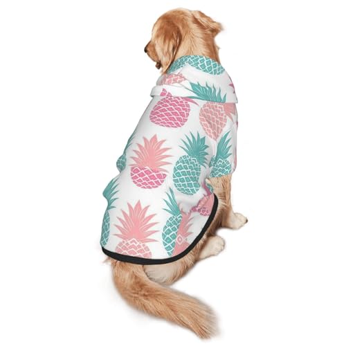Hunde-Kapuzenpullover mit farbigem Ananas-Druck, warm, weich und atmungsaktiv, mit Kapuze für mittelgroße bis große Hunde, leicht zu tragen, für Winter und Herbst Hunde-Kapuzenpullover mit farbigem Ananas-Druck, warm, weich und atmungsaktiv, mit Kapuze für mittelgroße bis große Hunde, leicht zu tragen, für Winter und Herbst von LMNvbz