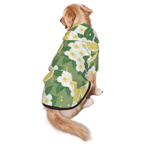 Hunde-Kapuzenpullover mit frischem Zitronenmuster, warm, weich und atmungsaktiv, für mittelgroße bis große Hunde, leicht zu tragen, für Winter und Herbst Hunde-Kapuzenpullover mit frischem Zitronenmuster, warm, weich und atmungsaktiv, für mittelgroße bis große Hunde, leicht zu tragen, für Winter und Herbst von LMNvbz