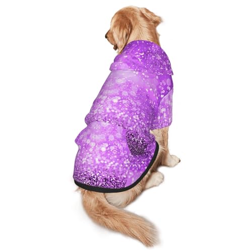 Hunde-Kapuzenpullover mit glitzerndem Glitzer-Druck, warm, weich und atmungsaktiv, mit Kapuze für mittelgroße bis große Hunde, leicht zu tragen, für Winter und Herbst von LMNvbz