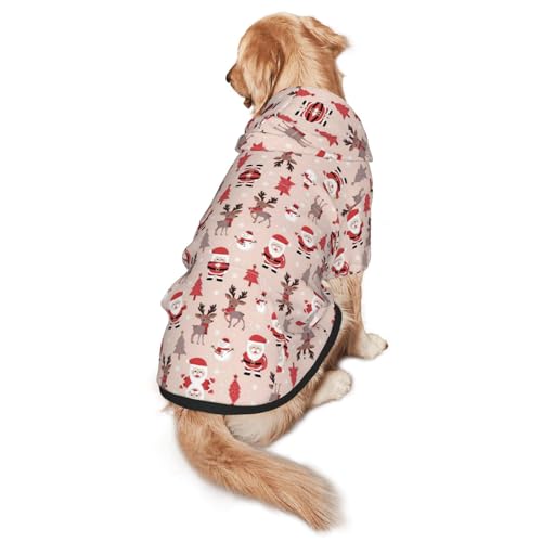 Hunde-Kapuzenpullover mit niedlichem Weihnachtsmotiv, warm, weich und atmungsaktiv, für mittelgroße bis große Hunde, leicht zu tragen, für Winter und Herbst Hunde-Kapuzenpullover mit niedlichem Weihnachtsmotiv, warm, weich und atmungsaktiv, für mittelgroße bis große Hunde, leicht zu tragen, für Winter und Herbst von LMNvbz