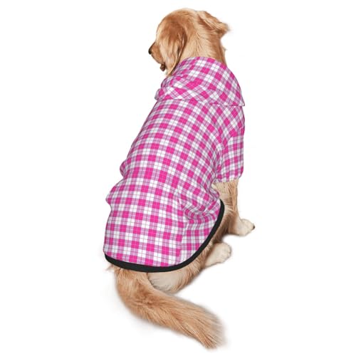 Hunde-Kapuzenpullover mit rotem Karomuster, warm, weich und atmungsaktiv, mit Kapuze für mittelgroße bis große Hunde, leicht zu tragen, für Winter und Herbst Hunde-Kapuzenpullover mit rotem Karomuster, warm, weich und atmungsaktiv, mit Kapuze für mittelgroße bis große Hunde, leicht zu tragen, für Winter und Herbst von LMNvbz