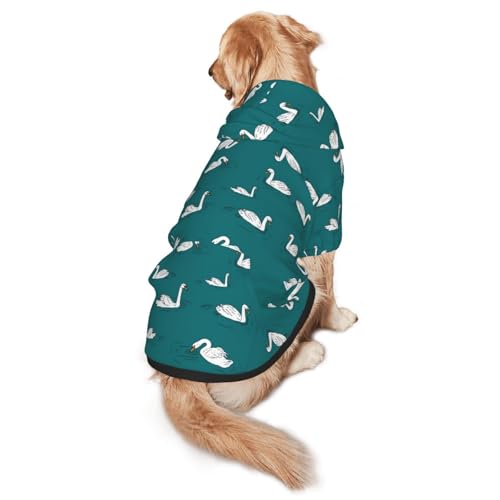Hunde-Kapuzenpullover mit süßem Schwanenmotiv, warm, weich und atmungsaktiv, mit Kapuze für mittelgroße bis große Hunde, leicht zu tragen, für Winter und Herbst Hunde-Kapuzenpullover mit süßem Schwanenmotiv, warm, weich und atmungsaktiv, mit Kapuze für mittelgroße bis große Hunde, leicht zu tragen, für Winter und Herbst von LMNvbz