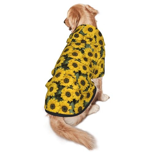 Hunde-Kapuzenpullover mit süßem Sonnenblumendruck, warm, weich und atmungsaktiv, für mittelgroße bis große Hunde, leicht zu tragen, für Winter und Herbst Hunde-Kapuzenpullover mit süßem Sonnenblumendruck, warm, weich und atmungsaktiv, für mittelgroße bis große Hunde, leicht zu tragen, für Winter und Herbst von LMNvbz