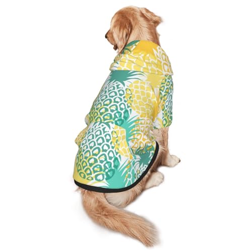 Hunde-Kapuzenpullover mit tropischem Ananas-Druck, warm, weich und atmungsaktiv, für mittelgroße bis große Hunde, leicht zu tragen, für Winter und Herbst von LMNvbz