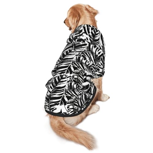 Hunde-Kapuzenpullover mit tropischem Blattmuster, warm, weich und atmungsaktiv, für mittelgroße bis große Hunde, leicht zu tragen, für Winter und Herbst Hunde-Kapuzenpullover mit tropischem Blattmuster, warm, weich und atmungsaktiv, für mittelgroße bis große Hunde, leicht zu tragen, für Winter und Herbst von LMNvbz