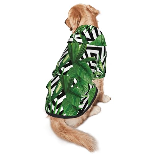 Hunde-Kapuzenpullover mit tropischem Pflanzendruck, warm, weich und atmungsaktiv, mit Kapuze für mittelgroße bis große Hunde, leicht zu tragen, für Winter und Herbst Hunde-Kapuzenpullover mit tropischem Pflanzendruck, warm, weich und atmungsaktiv, mit Kapuze für mittelgroße bis große Hunde, leicht zu tragen, für Winter und Herbst von LMNvbz