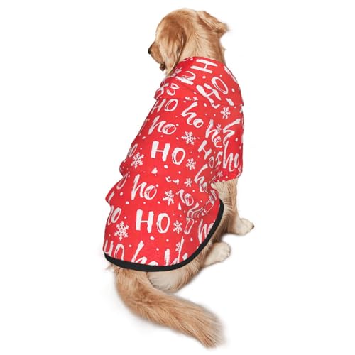 Hunde-Kapuzenpullover mit weihnachtlichem Hintergrunddruck, warm, weich und atmungsaktiv, für mittelgroße bis große Hunde, leicht zu tragen, für Winter und Herbst Hunde-Kapuzenpullover mit weihnachtlichem Hintergrunddruck, warm, weich und atmungsaktiv, für mittelgroße bis große Hunde, leicht zu tragen, für Winter und Herbst von LMNvbz
