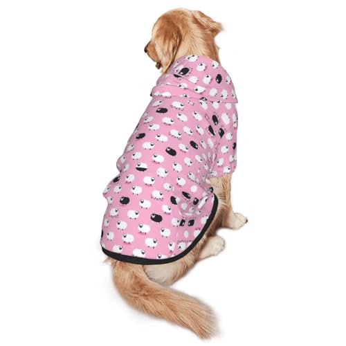 Hunde-Kapuzenpullover mit weißem Schaf auf rotem Hintergrund, warm, weich und atmungsaktiv, mit Kapuze für mittelgroße bis große Hunde, leicht zu tragen, für Winter und Herbst Hunde-Kapuzenpullover mit weißem Schaf auf rotem Hintergrund, warm, weich und atmungsaktiv, mit Kapuze für mittelgroße bis große Hunde, leicht zu tragen, für Winter und Herbst von LMNvbz