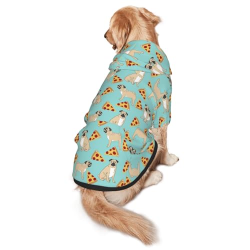Pizza-Party-Hunde-Kapuzenpullover mit Aufdruck, warm, weich und atmungsaktiv, mit Kapuze für mittelgroße bis große Hunde, leicht zu tragen, für Winter und Herbst Pizza-Party-Hunde-Kapuzenpullover mit Aufdruck, warm, weich und atmungsaktiv, mit Kapuze für mittelgroße bis große Hunde, leicht zu tragen, für Winter und Herbst von LMNvbz