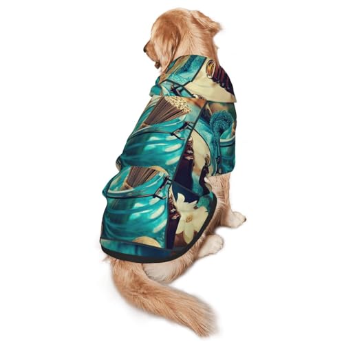 Spa Village of Floral Wasserbad Salz Kerzen Druck Hund Hoodie Haustier Sweatshirt Warm, Weich und Atmungsaktiv Kapuzenbekleidung für mittelgroße bis große Hunde, leicht zu tragende Design, für Winter von LMNvbz