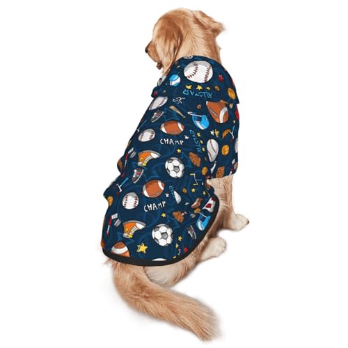 Sport-Kapuzenpullover mit Baseball-Spieldruck, warm, weich und atmungsaktiv, mit Kapuze für mittelgroße bis große Hunde, leicht zu tragen, für Winter und Herbst Sport-Kapuzenpullover mit Baseball-Spieldruck, warm, weich und atmungsaktiv, mit Kapuze für mittelgroße bis große Hunde, leicht zu tragen, für Winter und Herbst von LMNvbz