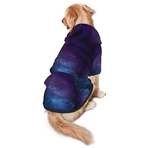 Universe With Stars And Galaxy Interstellar Print Dog Hoodie Pet Sweatshirt, Warm, Soft And Breathable Hooded Clothes For Medium To Large Dogs, Easy to Wear Design, For Winter And Fall von LMNvbz