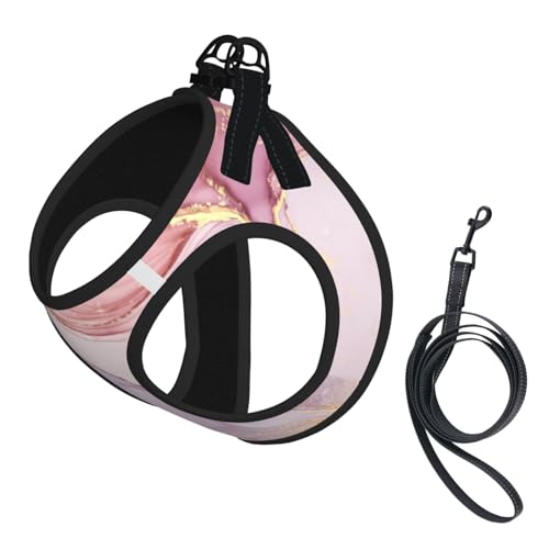 Verstellbares Geschirr-Set für Katzen und Hunde, mit Marmor-Druck, weich, atmungsaktiv, für Kätzchen, Welpen, Netzweste mit reflektierendem Design, ausbruchsichere Leine für kleine Haustiere, Violett Verstellbares Geschirr-Set für Katzen und Hunde, mit Marmor-Druck, weich, atmungsaktiv, für Kätzchen, Welpen, Netzweste mit reflektierendem Design, ausbruchsichere Leine für kleine Haustiere, Violett von LMNvbz