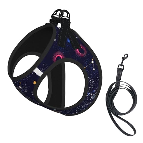 Verstellbares Geschirr-Set für Katzen und Hunde, mit Sternbild, Kartenmotiv, weich, atmungsaktiv, für Kätzchen, Welpen, Netzweste mit reflektierendem Design, ausbruchsichere Leine für kleine Haustiere Verstellbares Geschirr-Set für Katzen und Hunde, mit Sternbild, Kartenmotiv, weich, atmungsaktiv, für Kätzchen, Welpen, Netzweste mit reflektierendem Design, ausbruchsichere Leine für kleine Haustiere von LMNvbz