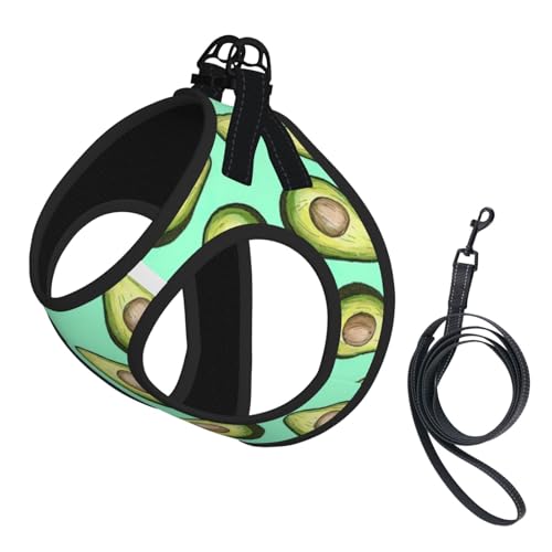 Verstellbares Geschirr-Set für Katzen und Hunde, mit frischen tropischen Früchten, Avocado-Druck, weich, atmungsaktiv, Kätzchen-Welpen-Netzweste mit reflektierendem Design, ausbruchsichere Leine für Verstellbares Geschirr-Set für Katzen und Hunde, mit frischen tropischen Früchten, Avocado-Druck, weich, atmungsaktiv, Kätzchen-Welpen-Netzweste mit reflektierendem Design, ausbruchsichere Leine für von LMNvbz