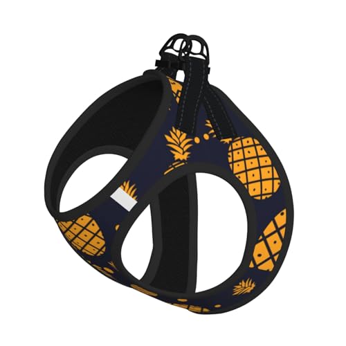 Verstellbares Geschirr-Set für Katzen und Hunde, mit goldenem Ananas-Druck, weich, atmungsaktiv, Kätzchen-Welpen-Netzweste mit reflektierendem Design, ausbruchsichere Leine für kleine Haustiere Verstellbares Geschirr-Set für Katzen und Hunde, mit goldenem Ananas-Druck, weich, atmungsaktiv, Kätzchen-Welpen-Netzweste mit reflektierendem Design, ausbruchsichere Leine für kleine Haustiere von LMNvbz