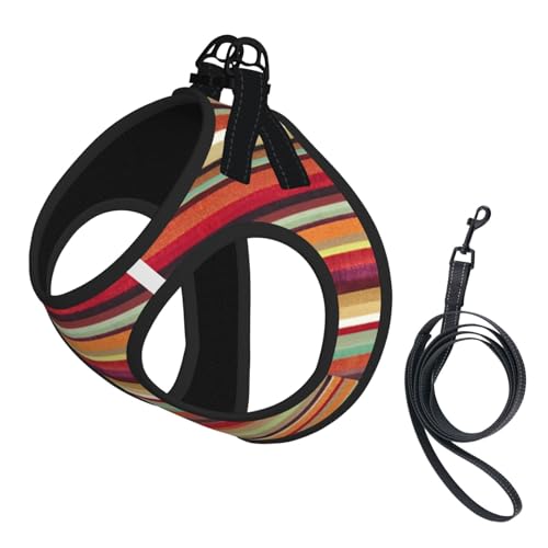 Verstellbares Geschirr-Set für Katzen und Hunde, mit reflektierendem Design, ausbruchsichere Leine für kleine Haustiere, Regenbogen, bedruckt, für Spaziergänge und Training von kleinen Haustieren Verstellbares Geschirr-Set für Katzen und Hunde, mit reflektierendem Design, ausbruchsichere Leine für kleine Haustiere, Regenbogen, bedruckt, für Spaziergänge und Training von kleinen Haustieren von LMNvbz