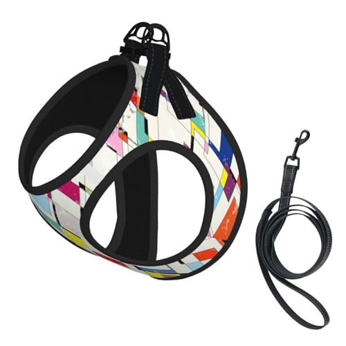 Verstellbares Geschirr-Set für Katzen und Hunde, weich, atmungsaktiv, für Kätzchen, Welpen, Netzweste mit reflektierendem Design, ausbruchsichere Leine für kleine Haustiere von LMNvbz